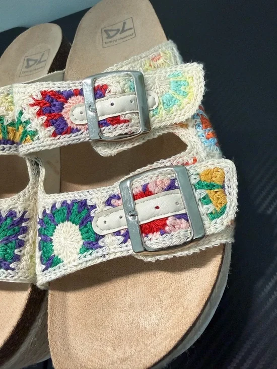 🌸 Dirty Laundry Crochet Platform Sandals Size 39 (US 8.5) Boho Floral 🌸 - Picture 3 of 10